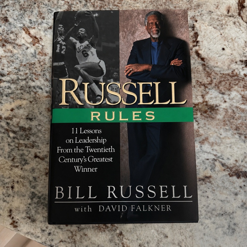 Bill Russell Signed Russell Rules Hardcover Book Inscribed Celtics NBA Autograph
